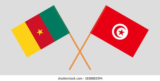 Banderas cruzadas de Túnez y Camerún