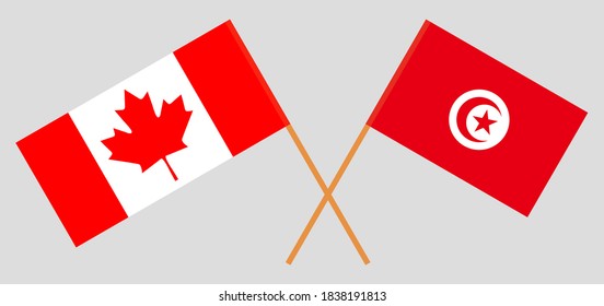 Banderas cruzadas de Túnez y Canadá