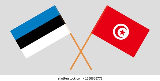 Banderas cruzadas de Túnez y Estonia