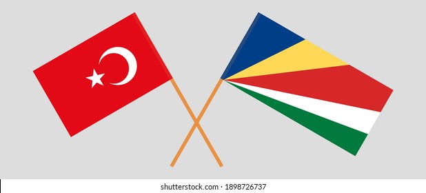 Banderas cruzadas de Turquía y Seychelles