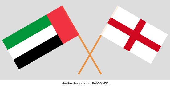 Crossed flags of the United Arab Emirates and England