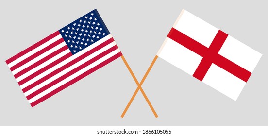 Crossed flags of the USA and England