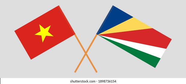Crossed flags of Vietnam and Seychelles
