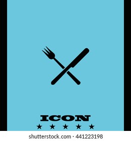 Crossed fork and knife icon.