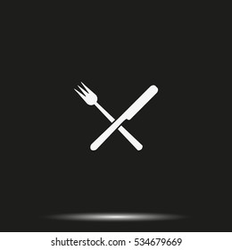 Crossed fork and knife icon.