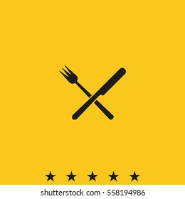 Crossed fork and knife icon.