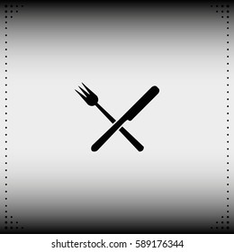 Crossed fork and knife icon.