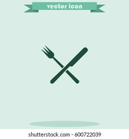 Crossed fork and knife icon.