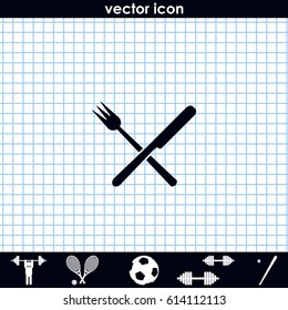 Crossed fork and knife icon.