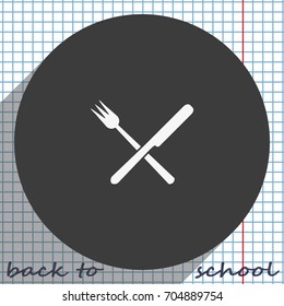 Crossed fork and knife icon.