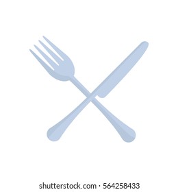 crossed fork and knife utensil kitchen vector illustration eps 10