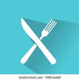 crossed fork and knife vector icon