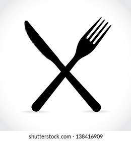 crossed fork over knife - illustration