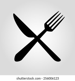 crossed fork over knife - illustration