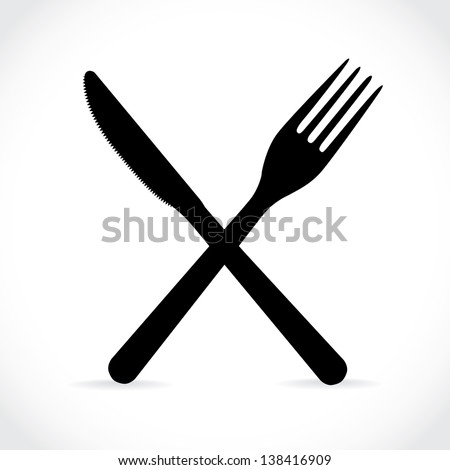 crossed fork over knife - illustration