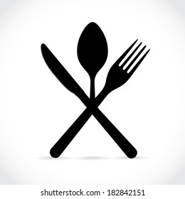 crossed fork over knife and spoon- illustration