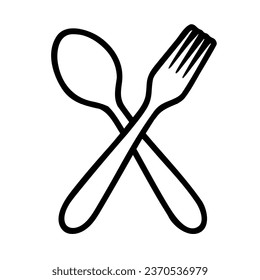Crossed fork and spoon design