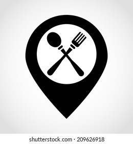 Crossed fork and spoon (food icon, food symbol)