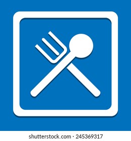 Crossed Fork and Spoon icon great for any use. Vector EPS10.