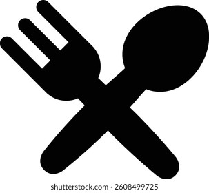 Crossed fork and spoon icon representing dining and culinary themes