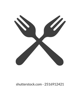 Crossed Forks Icon Restaurant Logo Vector Design Illustration