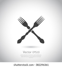 Crossed forks - vector illustration