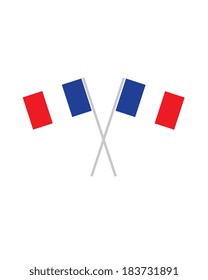 Crossed French Flags - Vector