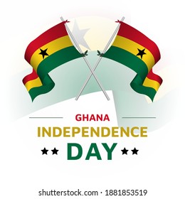 Crossed Ghana flags poles. template for independence day, National day poster design. vector illustration EPS 10