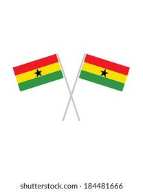 Crossed Ghana Flags - Vector