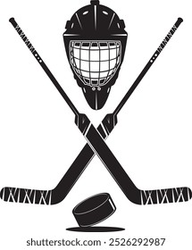 Crossed Goalie Sticks, Ice Hockey, Winter Sports, Hockey Stickers Cut File