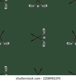 Patrón de clubes de golf cruzados. Ilustración simple del patrón vectorial de clubes de golf cruzados para tela web