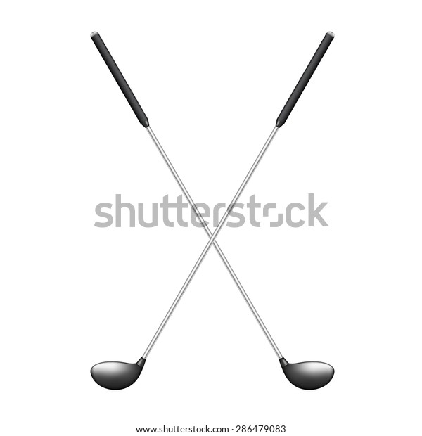 Crossed Golf Clubs Retro Design Stock Vector (Royalty Free) 286479083 ...