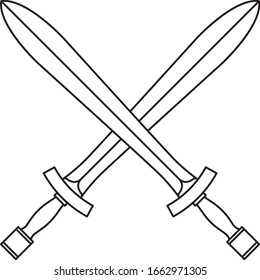 Crossed Greek Swords in Vector