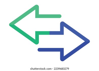 Crossed Green and Blue Arrows Vectorart