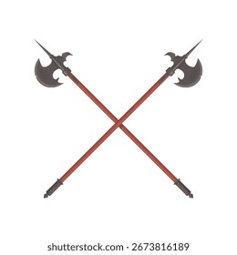 Kreuz Halberds Waffe Symbol Logo Illustration Vektor