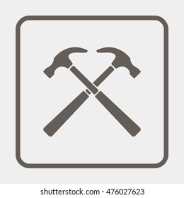 Crossed hammer icon.