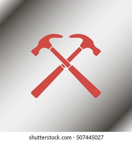 Crossed hammer icon.