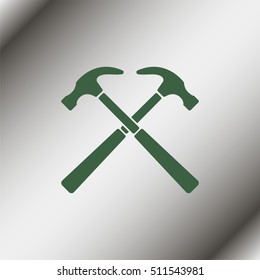 Crossed hammer icon.