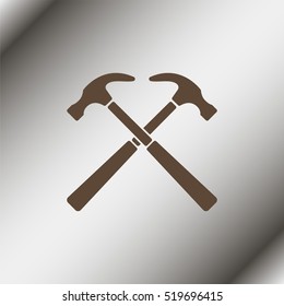 Crossed hammer icon.