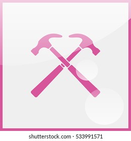 Crossed hammer icon.