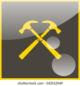 Crossed hammer icon.
