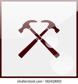 Crossed hammer icon.