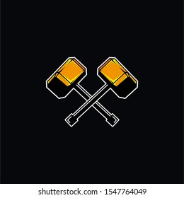 Crossed Hammer Vector Mascot Illustration