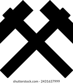 Crossed Hammers Icon in Flat Style. Vector Illustration.