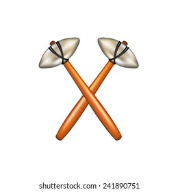 Crossed hammers of prehistoric man 