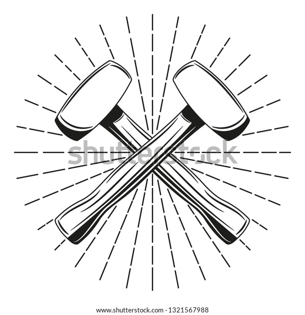 Crossed Hammers Vector Illustration Stock Vector Royalty Free 1321567988 Shutterstock