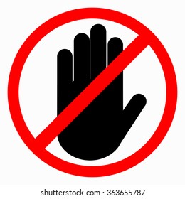 The crossed hand in a red circle.  Hand ban
