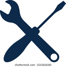Crossed hand tools icon. Wrench and screwdriver symbol