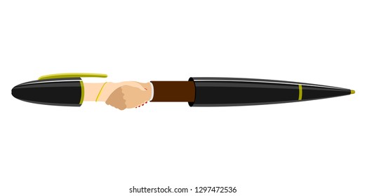 Crossed hands in a pen. Vector illustration design