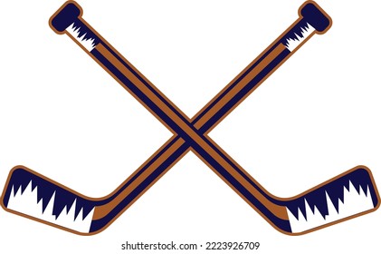 Crossed Hockey Sticks - (Editable file) Vector Illustration